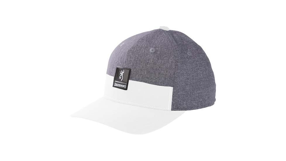 Browning Cap Links Heather White Flex Snapback, Gray, 308766691