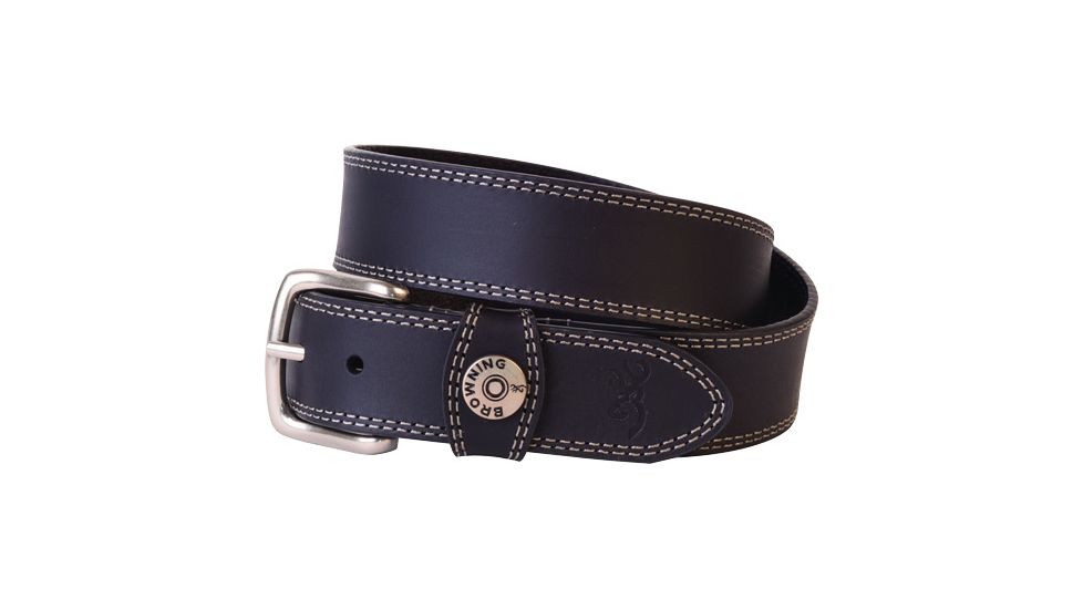 Browning Leather Belt 36'' Black W/shotshell Head On Loop