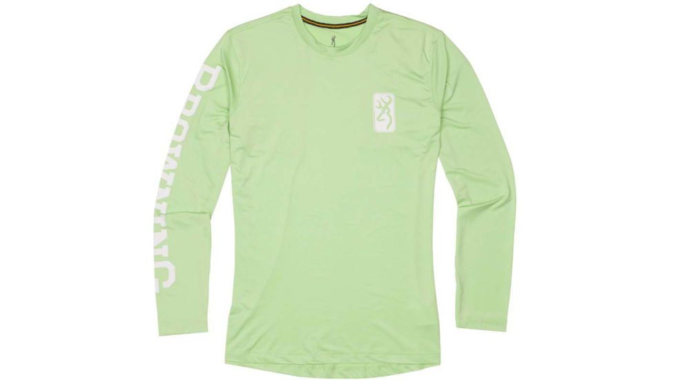 Browning Sun Long Sleeve Shirt - Womens, Neomint/White, XL, 3010364404