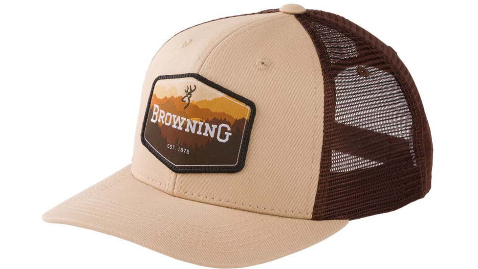 Browning Voyage Mesh Snapback Mountain Patch Cap, Tan/Brown, One Size, 308795181