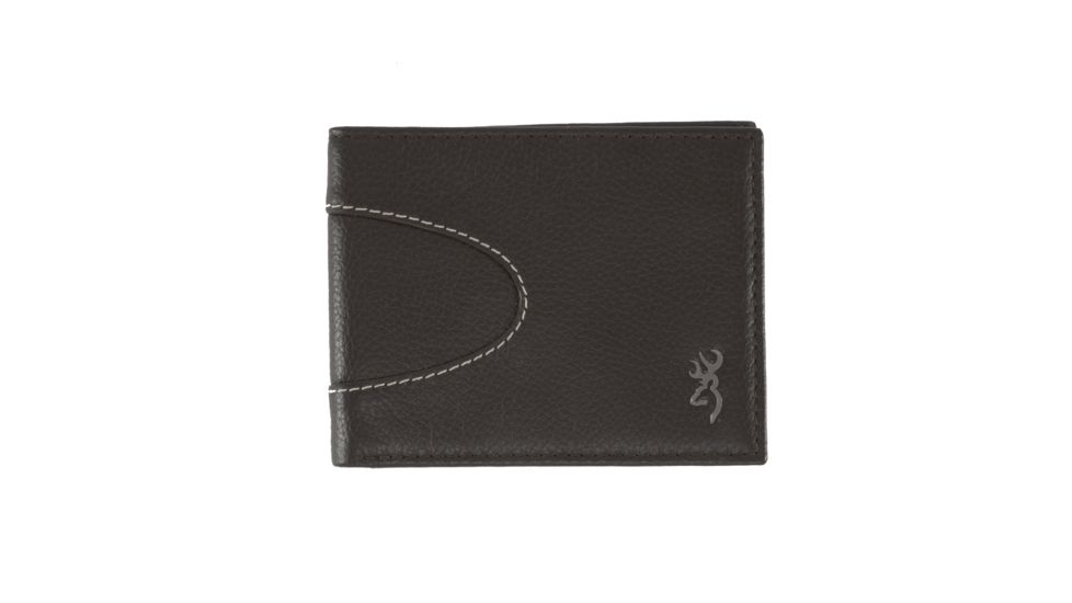 Browning Wanderer Bi-Fold Leather Wallet, Dark Brown, OS, A000289020299