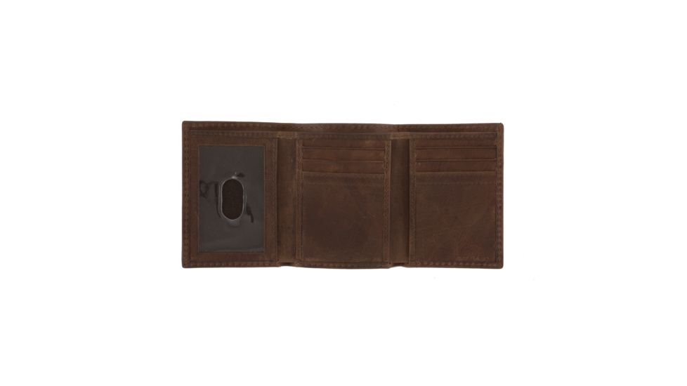 Browning Western Tri-Fold Leather Wallet, Dark Brown, OS, A000288320199