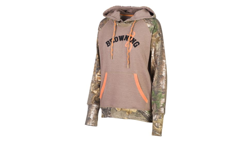 Browning Womens Cypress Sweatshirt, Heather Pine Bark/Rt Xtra, Extra Large A000275920105