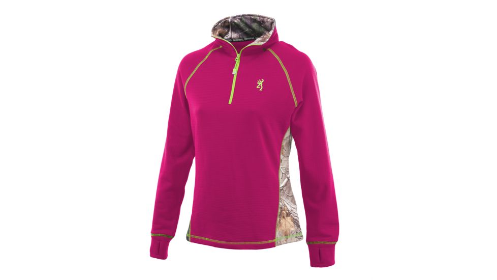 Browning Womens Dahlia Quarter Zip, Fuchsia, Large A000004260104