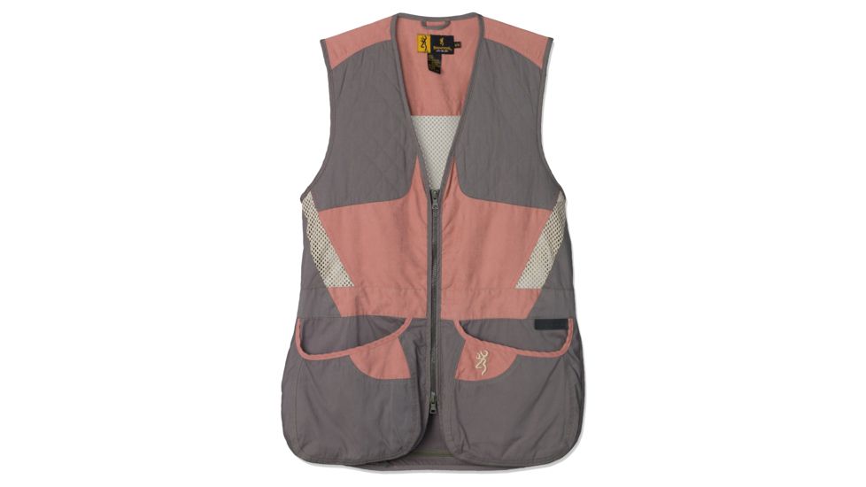 Browning Womens Summit Shooting Vest,Smoke/Hot Pink,Large 3050719403