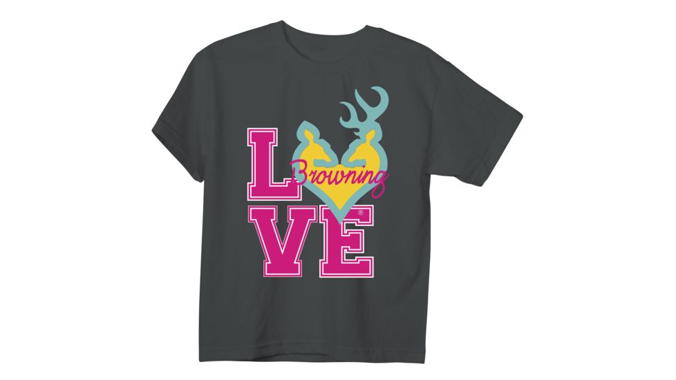 Youth Graphic Varsity Buckheart Short Sleeve T-Shirt, Charcoal