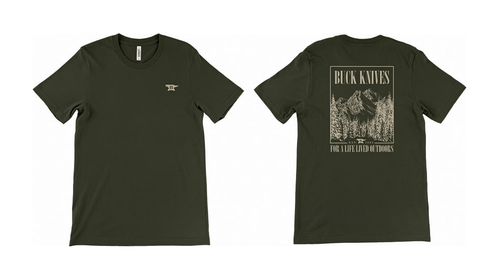 Buck Knives Life Lived Outdoors T-Shirt - Men's, Extra Large, OD Green, 13215