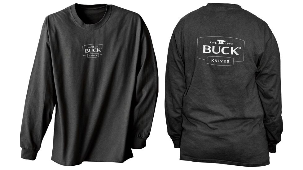 Buck Knives Long Sleeve T-Shirt, Black, XXLarge BU7574