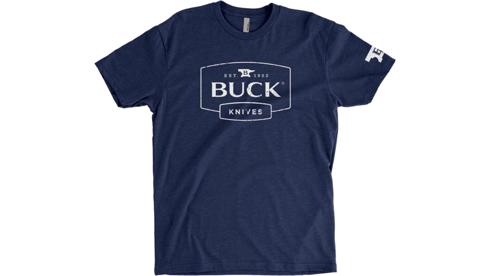 Buck Knives T Shirt Buck Logo, Blue, 2XL, 11720