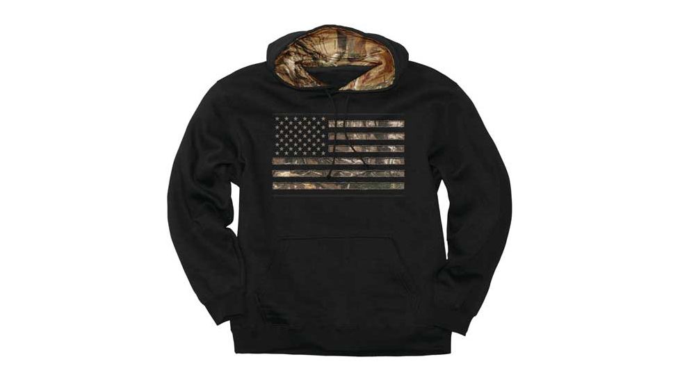 Buck Wear Hoodie Camo Stars &amp; Stripes Black X-large