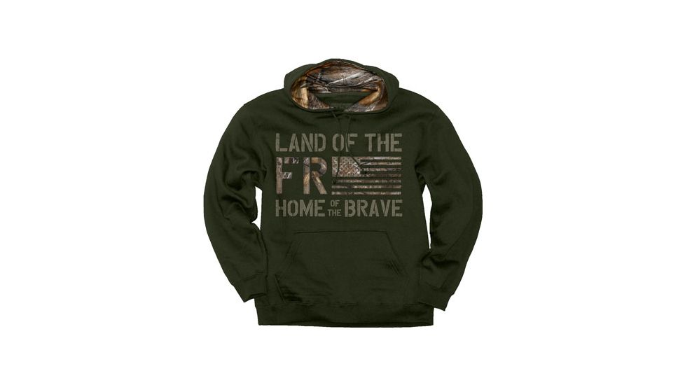 Buck Wear Hoodie ''land Of The Free'' Forest Night Med