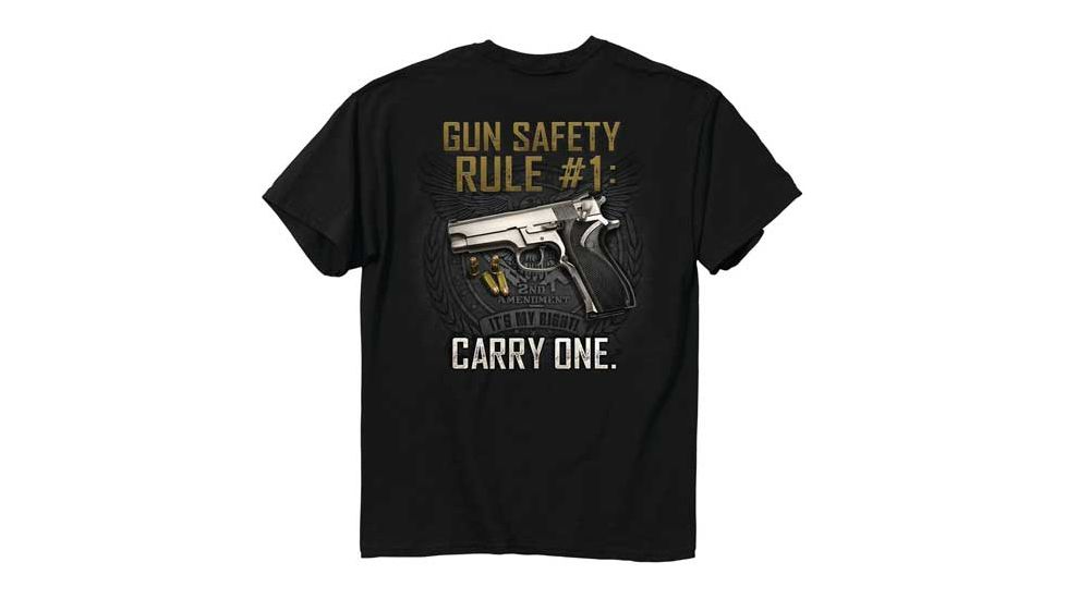 Buck Wear T-shirt ''gun Safety Rule'' S-sleeve Black Large