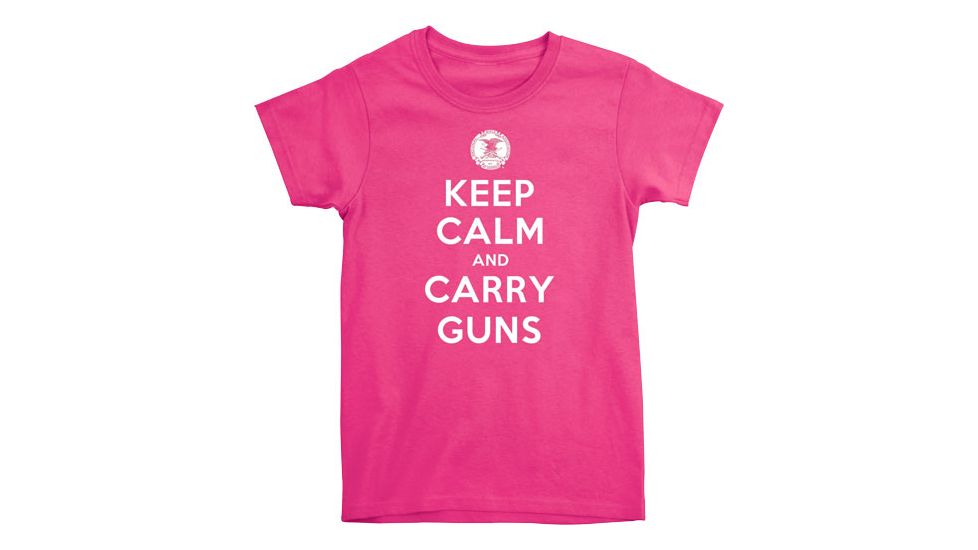 Buck Wear T-shirt Ladies Nra ''keep Calm'' S-sleeve Pink 2xl