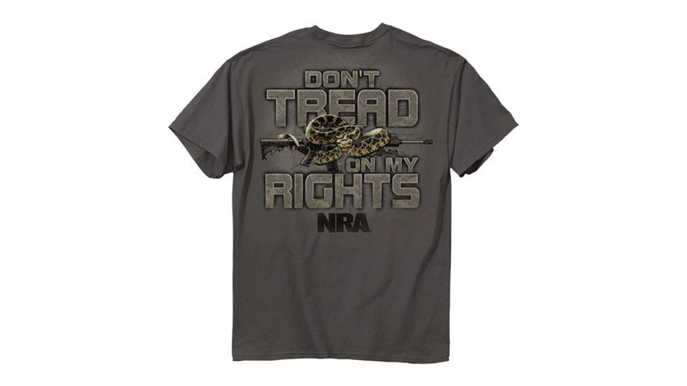 Buck Wear T-Shirt NRA Don't Tread Charcoal Short Sleeve 2 Extra Large