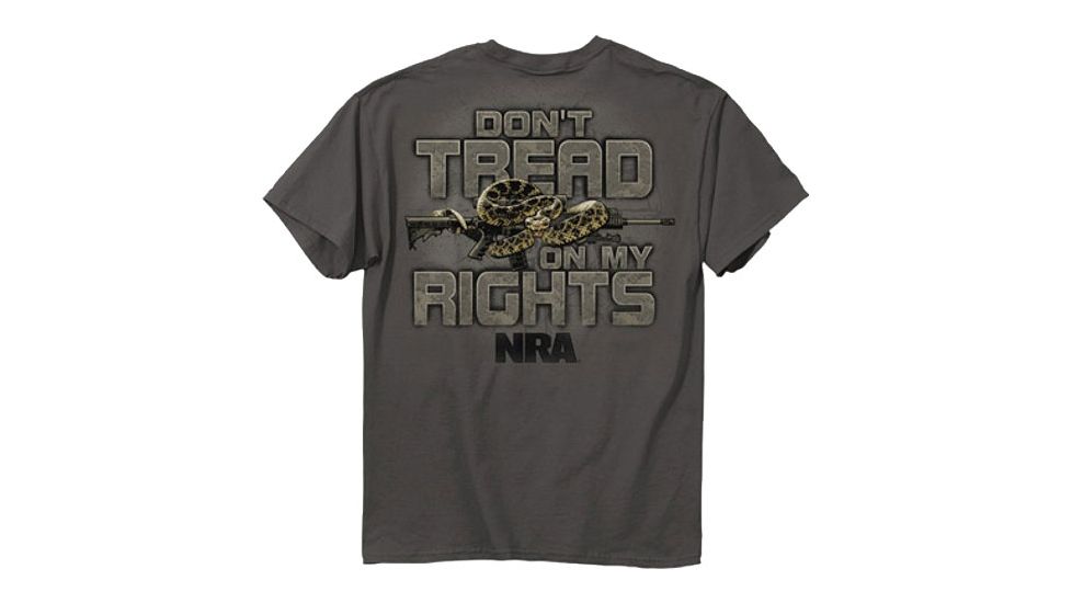 Buck Wear T-shirt Nra ''don't Tread'' Charcoal S-sleeve Large