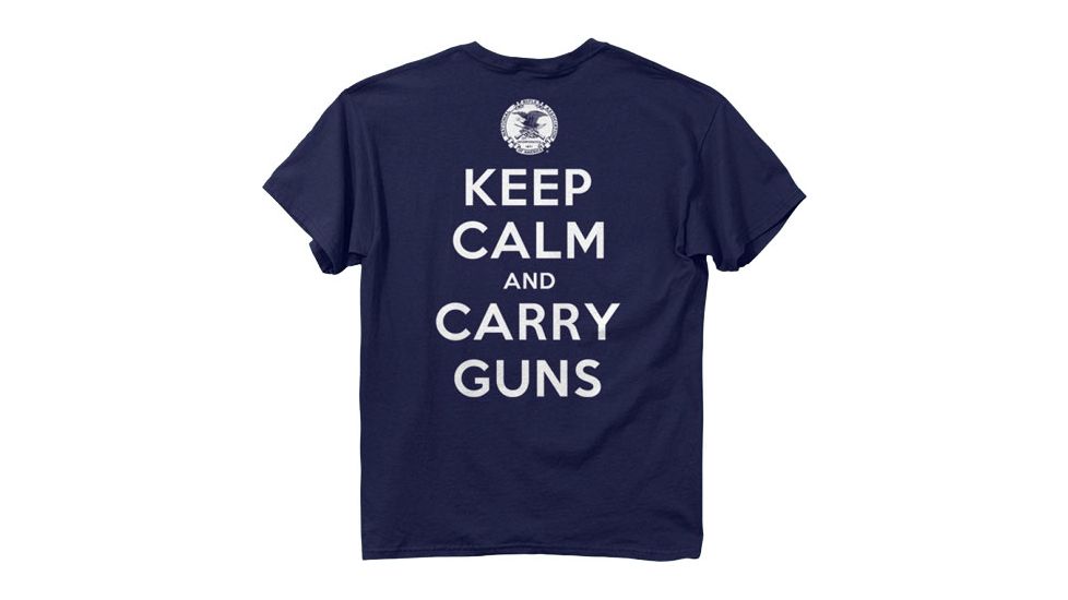 Buck Wear T-shirt Nra ''keep Calm'' Navy S-sleeve Large