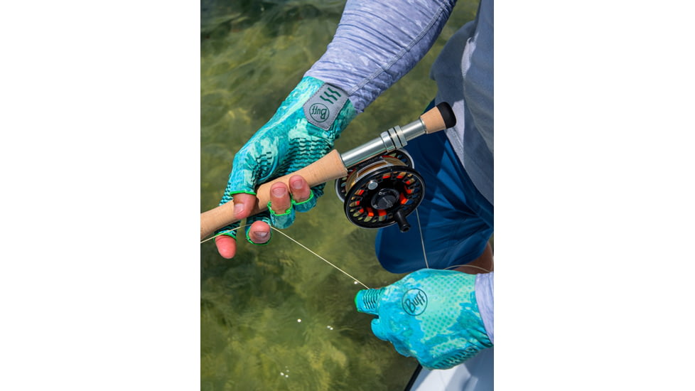 Buff Aqua Gloves, Pelagic Camo Green S, Small, 15542