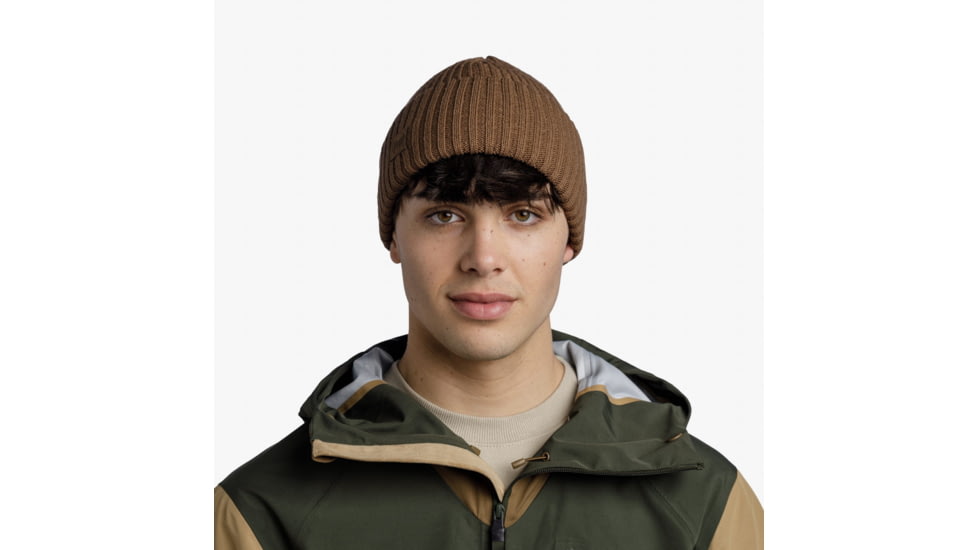 Buff Knitted Beanie, Rutger Brindle, 129694.315.10.00