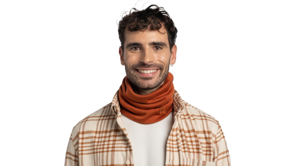 Buff Merino Heavyweight Neck Warmer Solid Neckwear, Cinnamon, 113018.330.10.00