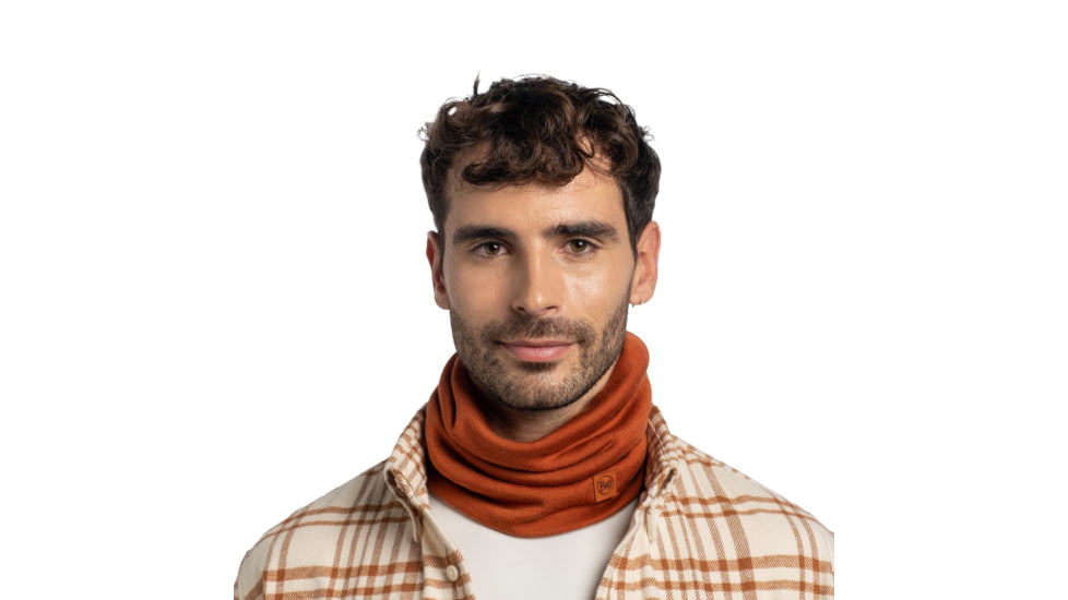 Buff Merino Heavyweight Neck Warmer Solid Neckwear, Cinnamon, 113018.330.10.00