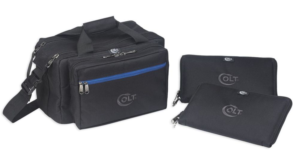 Bulldog Cases &amp; Vaults Colt Tactical Range Bag, w/ 2 Pistol Rugs, Black, CLT-48