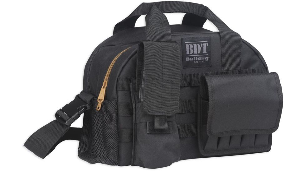 Bulldog Cases &amp; Vaults Tactical Range Bag w/MOLLE Mag Pouches, Black, BDT940B