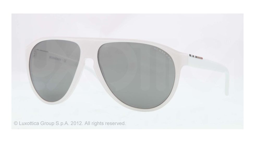 Burberry BE4142 Sunglasses 33946G-59 - Top Transp/white Frame, Gray Mirror Silver Lenses