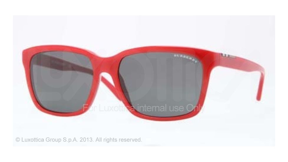 Burberry BE4150 Sunglasses 342187-58 - Top Transparent/red Frame, Gray Lenses