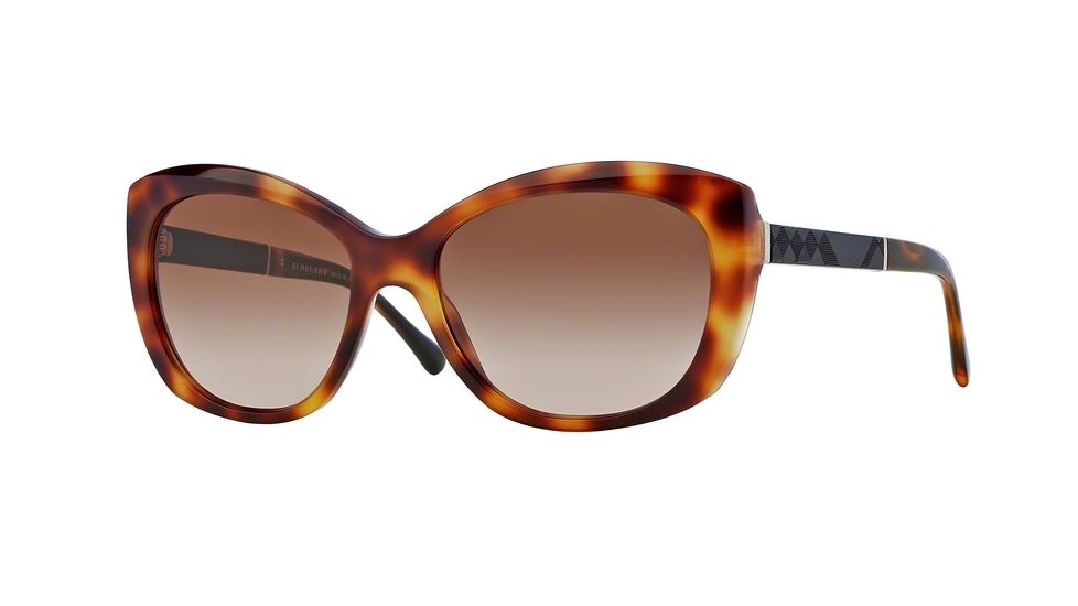 Burberry BE4164 Sunglasses 331613-55 - Light Havana Frame, Brown Gradient Lenses