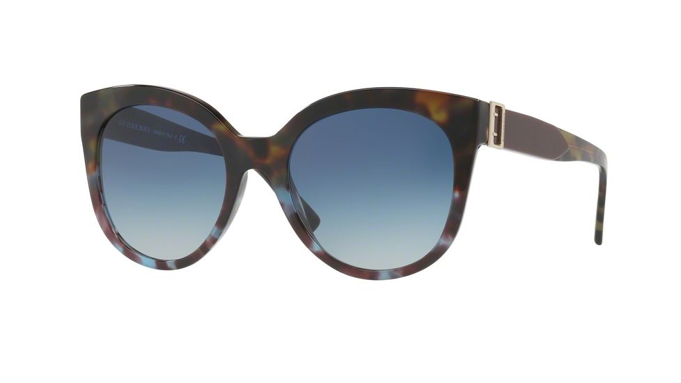 Burberry BE4243 Sunglasses 36364L-55 - Green Havana/blue Havana Frame, Blue Gradient Lenses