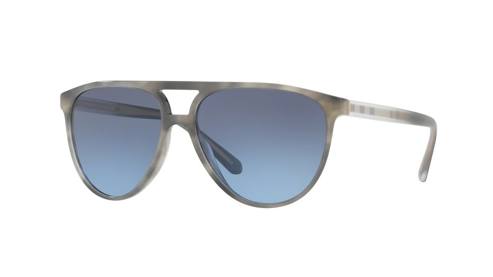 Burberry BE4254F Sunglasses 36588F-58 - Striped Grey Frame, Blue Gradient Lenses