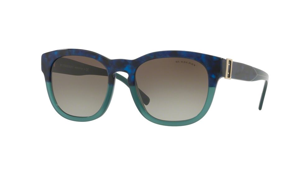 Burberry BE4258F Sunglasses 36778E-56 - Blue Havana/green Frame, Green Gradient Lenses