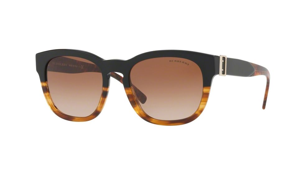 Burberry BE4258F Sunglasses 367913-56 - Black / Havana Frame, Brown Gradient Lenses