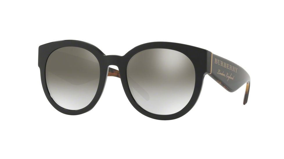 Burberry BE4260F Sunglasses 36836I-54 - Black Frame, Gradient Grey Mirror Silver Lenses