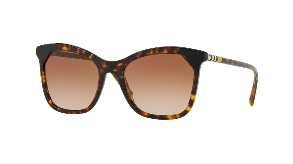 Burberry BE4263F Sunglasses 370813-54 - Dark Havana / Black Frame, Brown Gradient Lenses
