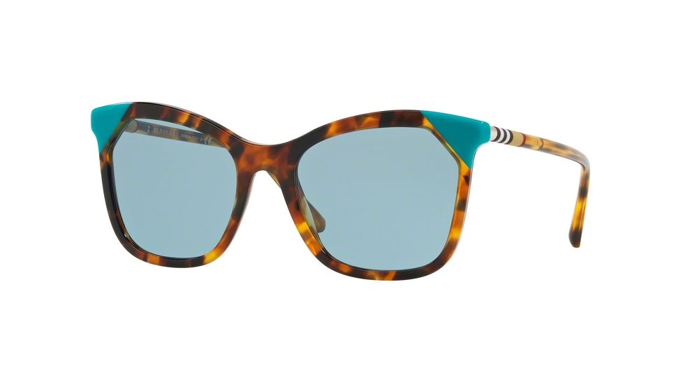 Burberry BE4263F Sunglasses 371080-54 - Brown Havana/azure Frame, Blue Lenses