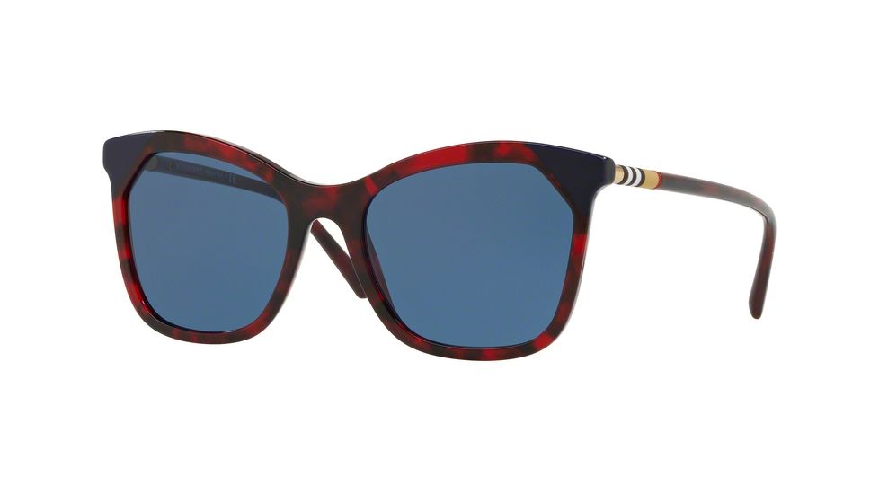 Burberry BE4263F Sunglasses 371180-54 - Red Havana/blue Frame, Blue Lenses