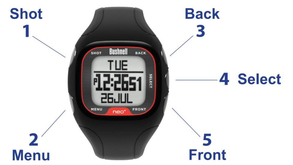 Bushnell Neo+ Golf GPS Watch, Black 368300
