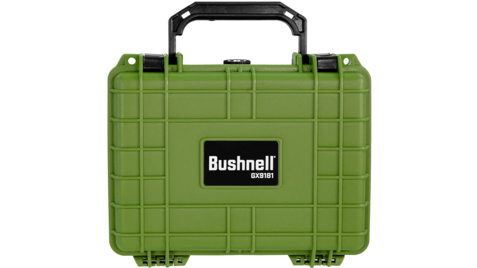 Bushnell 9.12in Compact Waterproof Hard Camera Case with Foam, Green, Compact, BN00042-GRN
