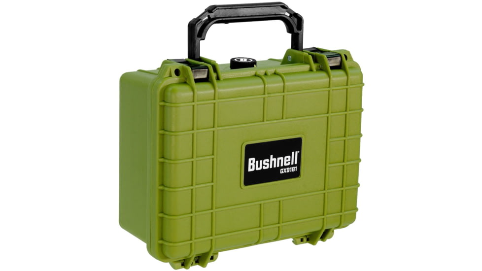 Bushnell 9.12in Compact Waterproof Hard Camera Case with Foam, Green, Compact, BN00042-GRN