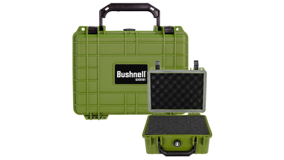 Bushnell 9.12in Compact Waterproof Hard Camera Case w/Foam, Green, BN00042-GRN