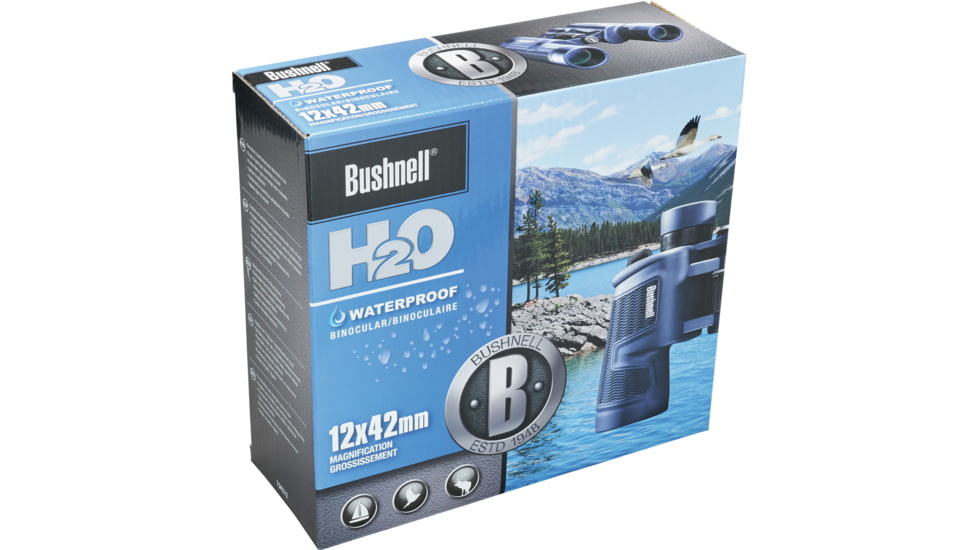 Bushnell H2O 12x42mm Porro WP/FP Binocular, Twist Up Eyecups, Box 6L, Dark Blue, 134212R