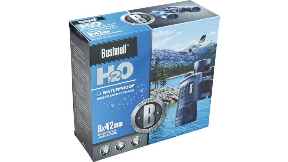 Bushnell H2O 8x42mm Porro WP/FP Binocular, Twist Up Eyecups, Box 6L, Dark Blue, 134218R