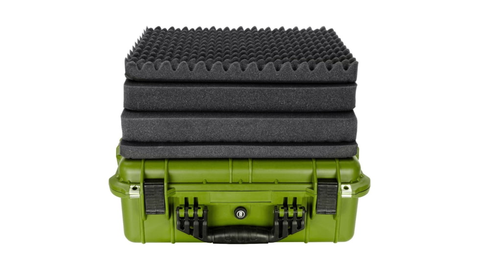 Bushnell Medium 20in Waterproof Gear/Gun Hard Case w/ Foam, Green, Large, BN00002-GRN