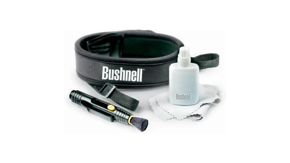 Bushnell Optics Accessories Kit: Neck Strap, Lens Cleaning Pen, Cloth &amp; Solution