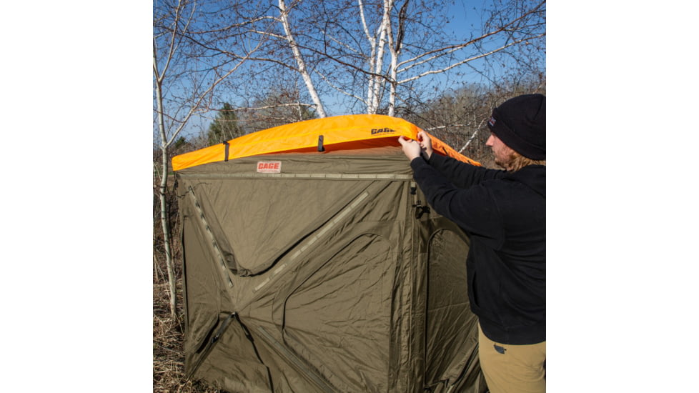 Cage Permanent Hub Blinds Blaze Orange Safety Cap, For Use With R30 Permanent Hub Blind, Safety During Hunting, Attaches Quickly and Easily, Blaze Orange, CBA700, Blaze Orange, CBA700