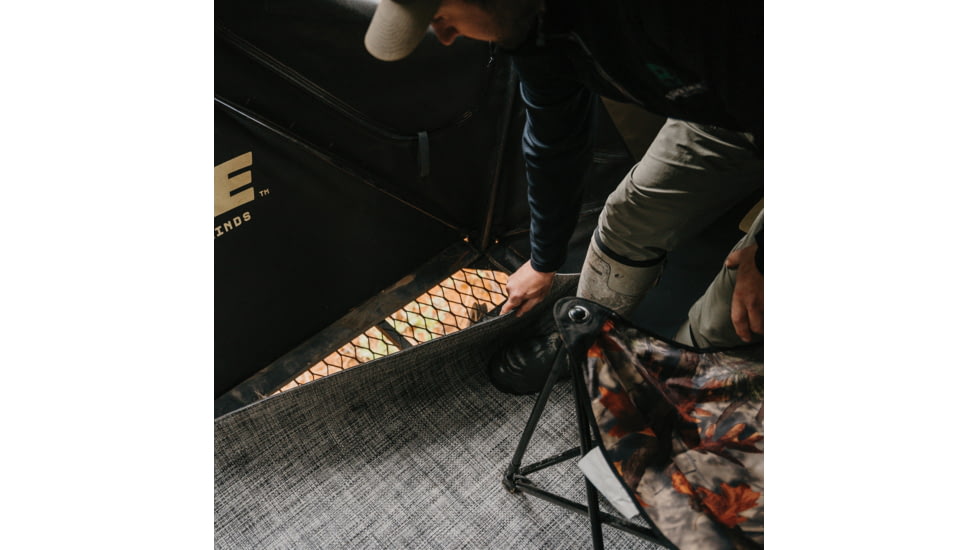 Cage Permanent Hub Blinds Floormat, 66in x 66in Footprint, Durable PVC Coated TearTuff, Closed-Cell Foam Backing, Use With Chairs, Dampen Sound, Offers Warmth, Gray, CRD30F