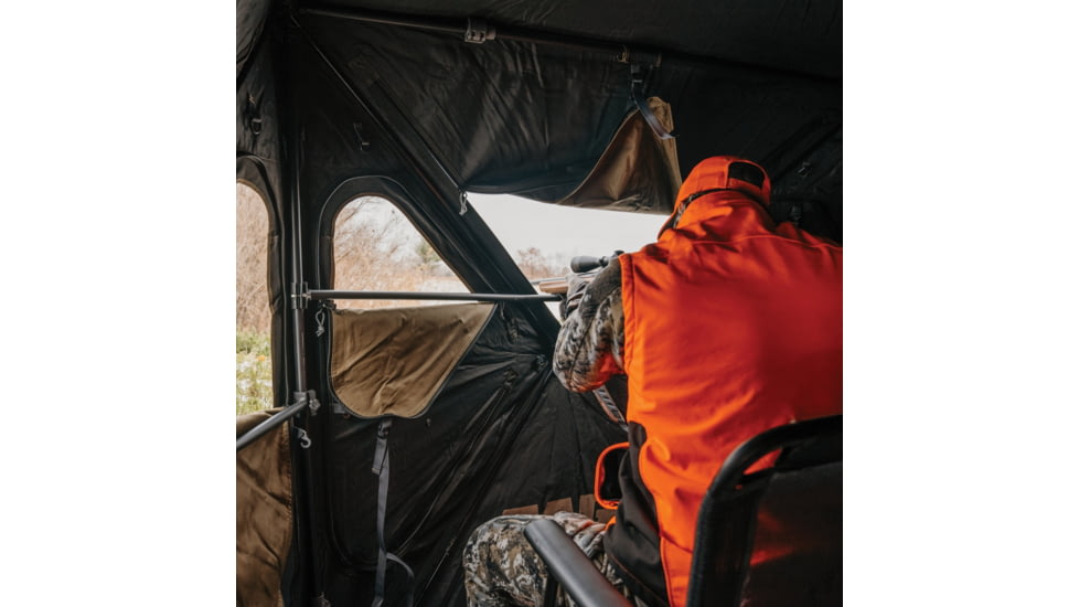 Cage Permanent Hub Blinds Permanent Hub Blinds, Shooting Rail Kit, For Use With R30 Permanent Hub Blind, Attaches Quickly and Easily, 3 pack, Black, CBA702