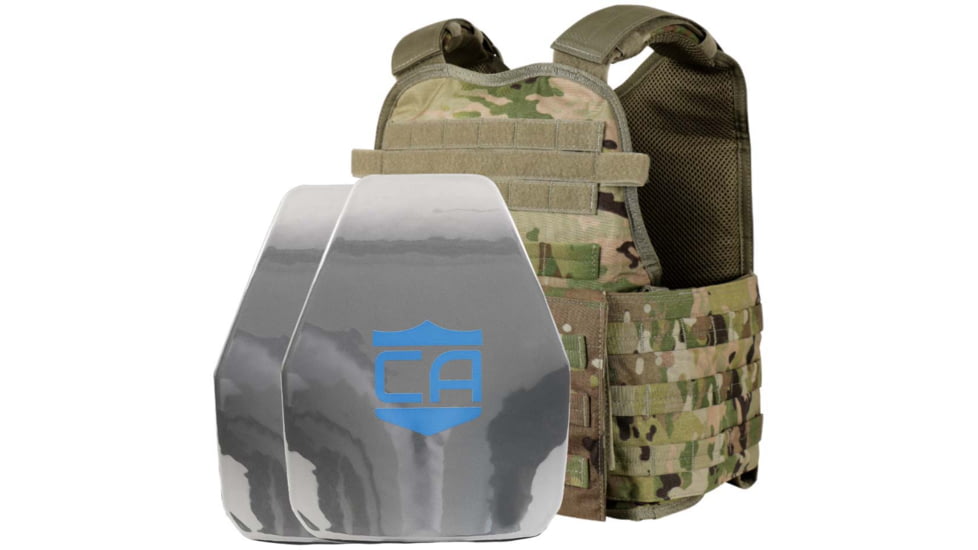 Caliber Armor AR550 11 x 14 Level III+ Body Armor w/ PolyShield Spall Coat and Condor MOPC Package, Scorpion OCP, Medium/2XL, 19-AR550-MOPC-1114-SPC-OCP