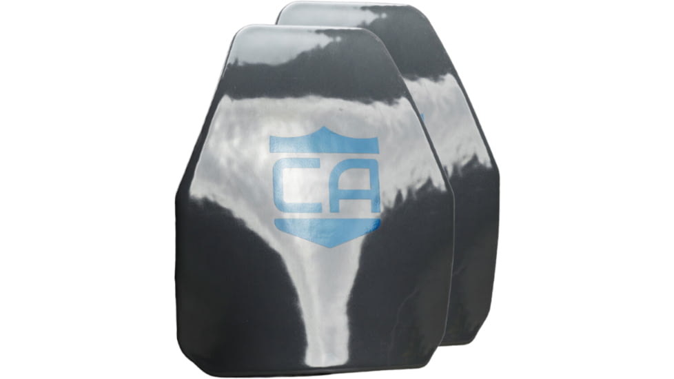 Caliber Armor AR550 Level III+ PolyShield Armor Plate - Pack of 2, Shooters Cut, Multi-Curved, 8x10 inch, 19-AR550-0810-SPC-SET